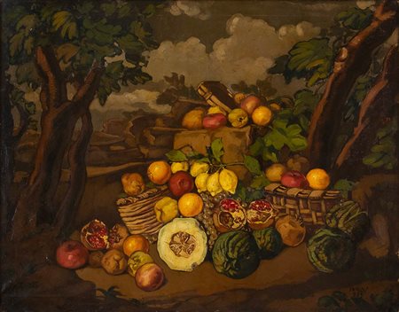 LUIGI SURDI<br>Napoli, 1897 - Roma, 1959<br> - Natura morta - Frutta, 1929