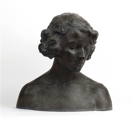 TORQUATO TAMAGNINI<br>Perugia, 1886 - Roma, 1965 - Busto di giovane donna