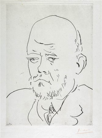 PABLO PICASSO<br>Málaga, 1881 - Mougins, 1973 - Ritratto di Vollard IV, 1937