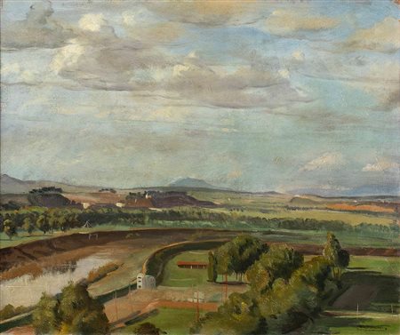 CARLO ROMAGNOLI<br>Roma, 1888 - 1965 - Ippodromo Villa Glori di Roma, 1938