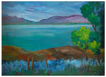 CARLO D’ALOISIO DA VASTO<br>Vasto, 1896 - Roma, 1971 - Paesaggio lacustre