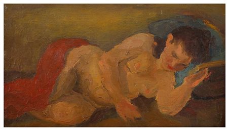 AMLETO DE SANTIS<br>Roma, 1908 - 1980 - Nudo sdraiato, 1945