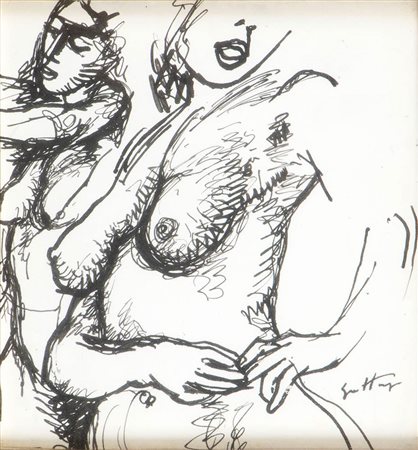 RENATO GUTTUSO<br>Bagheria, 1911 - Roma, 1987 - Nudo