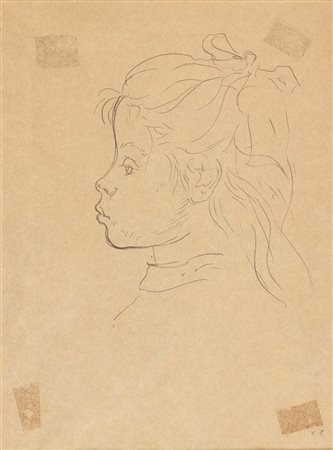 XAVIER BUENO<br>Vera de Bidasoa, 1915 - Fiesole, 1979 - Profilo di bambina