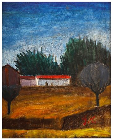 GISBERTO CERACCHINI<br>Foiano della Chiana, 1899 - Petrignano del Lago, 1982 - Il casolare, 1958