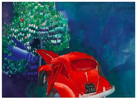 ALDO TURCHIARO<br>Celico, 1929 - Macchina rossa incidentata, 1963