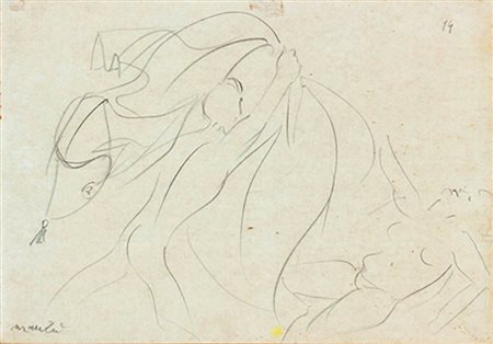 GIACOMO MANZÙ<br>Bergamo, 1908 - Roma, 1991 - Ulisse che scopre Penelope, 1976