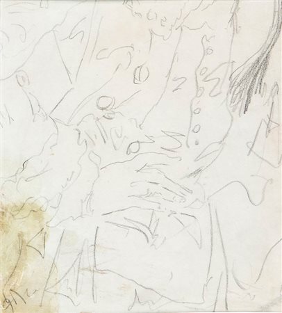 GIORGIO DE CHIRICO<br>Volo, 1888 - Roma, 1978 - Studio di particolare per costume settecentesco, Inizio Anni ‘50