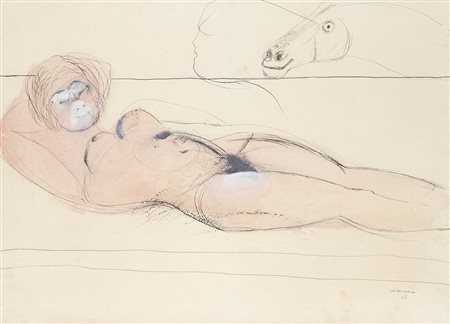 BRUNO CASSINARI<br>Piacenza, 1912 - Milano, 1992 - Nudo, 1966