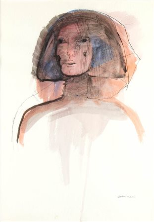 BRUNO CASSINARI<br>Piacenza, 1912 - Milano, 1992 - Volto di donna, 1985