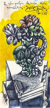 ERCOLE PIGNATELLI<br>Lecce, 1935<br> - Vaso di fiori, 1985