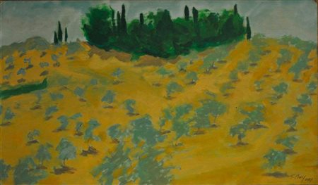 TOM COREY<br>New York, 1950 - Uliveto con cipressi, 2001