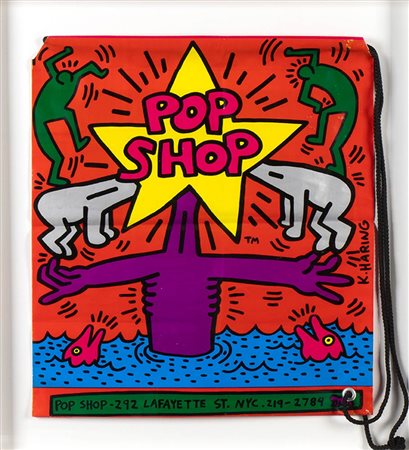 KEITH HARING<br>Reading, 1958 - New York, 1990 - Pop Shop Bag, 1986