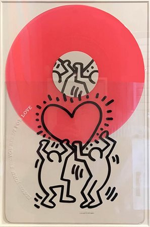 KEITH HARING<br>Reading, 1958 - New York, 1990 - Cover realizzata dall’Artista dell’Album “Are You Ready For Love” di Elton John, 1985