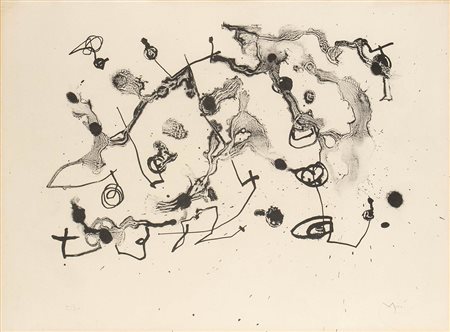 JOAN MIRÓ<br>Barcellona, 1893 - Palma di Maiorca, 1983 - Serie II, nero, 1961