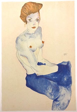 AFTER EGON SCHIELE - Ragazza seduta con torso nudo, 2007