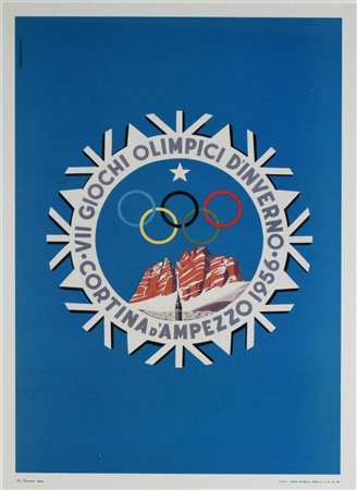 AFFICHE VII EDIZIONE GIOCHI OLIMPICI INVERNALI 1956 svoltasi a Cortina...