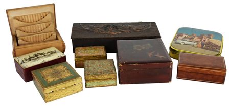 LOTTO DI SCATOLE lotto composto da nove scatole di varie forme, misure e...