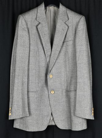 YVES SAINT LAURENT Giacca da uomo in tweed bicolore in pura lana vergine,...
