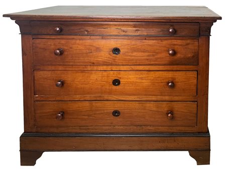 CASSETTONE CAPPUCCINO A QUATTRO CASSETTI E PIANO IN LEGNO in legno dolce...