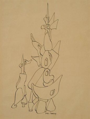 YVES TANGUY 1900 - 1955 Senza titolo Inchiostro su carta, cm. 41 x 32 Firmato...