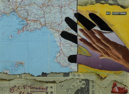 EDOUARD MESENS 1903 - 1971 Senza titolo, 1969 Collage su cartone, cm. 25 x 35...