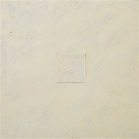 TURI SIMETI 1929 " Quadrato bianco ", anni 60 Pittura, collage e rilievo su...