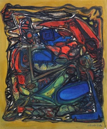 CLAUDIO COSTA 1942 - 1995 Senza titolo, 1963 Olio su tela, cm. 42 x 35...