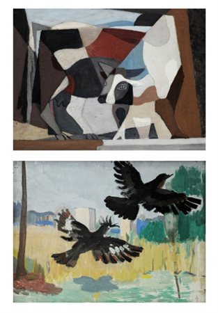 MARIO DE LUIGI 1901 - 1978 FRONTE " La mucca ", 1938/40 Olio su tavola, cm....