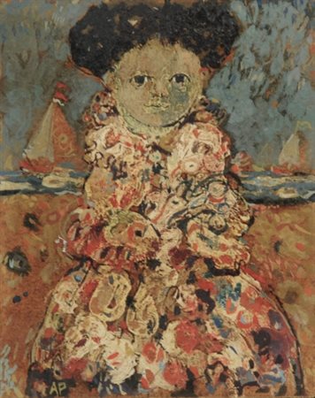 ANTONIO POSSENTI 1933 Senza titolo, anni 60 Olio su cartone, cm. 15 x 12...