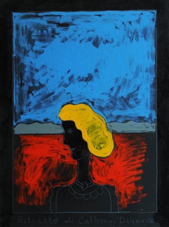 TANO FESTA 1938 - 1988 " Ritratto di Catherine Deneuve ", 1975 Acrilico e...