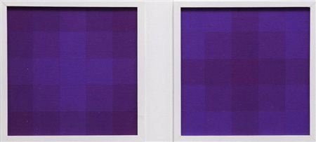 JORRIT TORNQUIST 1938 " X12 A + B ", 1970 Acrilico su tela, cm. 20 x 20...