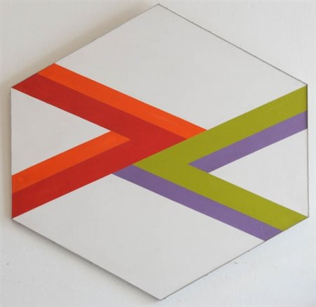 WINFRED GAUL 1929 - 2003 " Sex - a - gon III ", 1967 Olio su tavola, cm. 90 x...