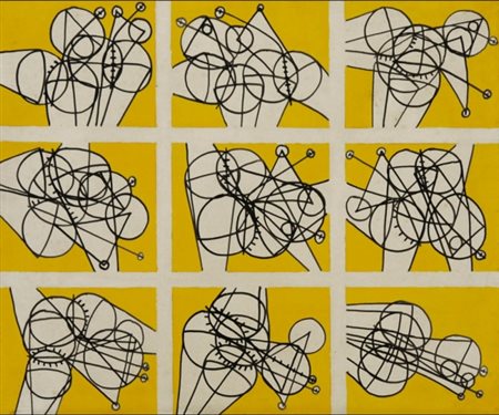 UGO SISSA 1913 - 1980 Senza titolo, 1970 Tecnica mista su tela, cm, 50 x 60...