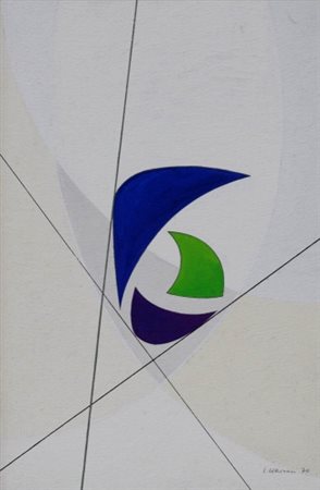 LUIGI VERONESI 1908 - 1988 " Composizione ", 1970 Tempera su cartoncino, cm....