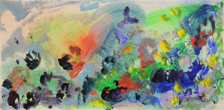 ERNESTO TRECCANI 1929 - 2009 Senza titolo Olio su tela, cm. 35 x 70 Firmato...