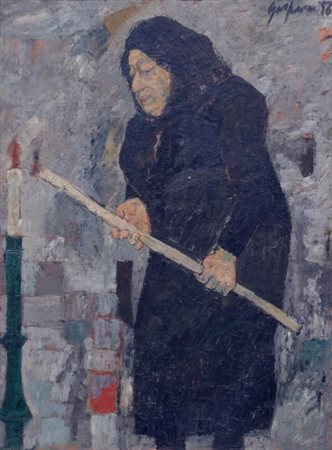 GIANSISTO GASPARINI 1924 Senza titolo, 1956 Olio su tela, cm. 130 x 97...