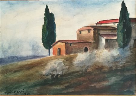 Nino Tirinnanzi, Paesaggio toscano, 1971