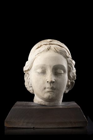 Ambito dei Serpotta, seconda metà del secolo XVIII. Testa femminile in gesso (h