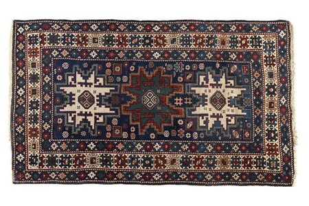 Tappeto Schirwan Lesghi, Caucaso, secolo XIX.
Decoro con tre medaglioni a croce