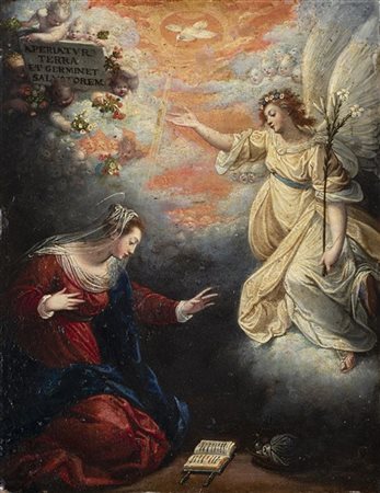 Jacopo Zucchi (attr.)

Annunciazione
Olio su rame, cm 22,7x17,5
Cartiglio in alt