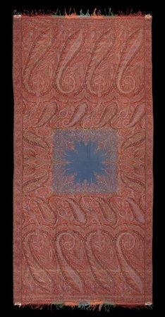 Scialle Kashmir, Francia - Lione, prima metà secolo XIX.
Tessuto a mano in lana