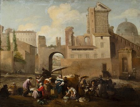 Bambocciante europeo attivo a Roma nel secolo XVIIIScena popolare in paesaggi