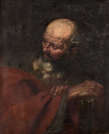 Seguace di Giovanni Battista Langetti, secolo XVII

Figura di santo
Olio su tel