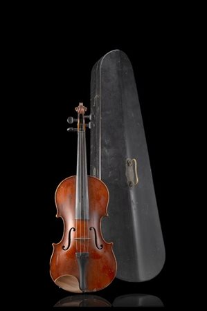 Violino della scuola di Mirecourt, 1910-20 ca. Fondo in due pezzi con marezzatu