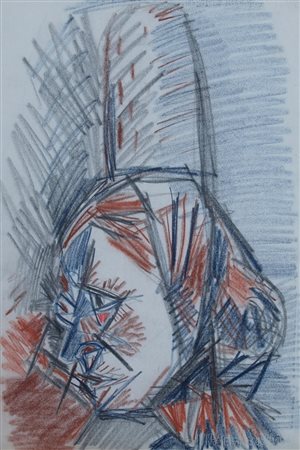 BIROLLI RENATO, "Volto di donna con cappello", 1935