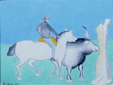 CESETTI GIUSEPPE, "Bue e cavallo con fantino"