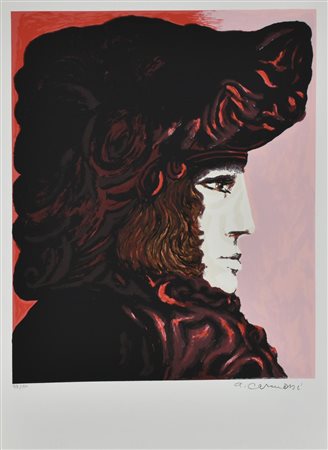 Arturo Carmassi PERSONAGGIO DELL'IMMAGINARIO N. 10 litografia su carta...