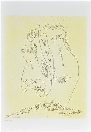 Andre' Masson PUBERTA' litografia su carta (d'apres), cm 48x34 es. CXVII su...