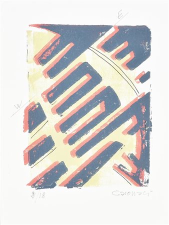 Giuseppe Calonaci OMBRE ROSSE serigrafia su carta, cm 23,4x17,5; es.2/18...